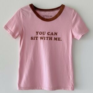 The Ever Co Girls “You Can Sit With Me” Graphic Tee Pink Brown Size 4/5